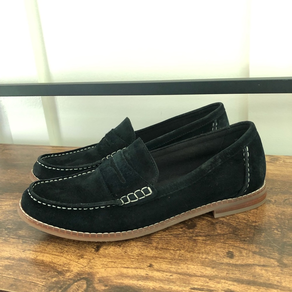 Hush Puppies Black Suede Loafer (10)